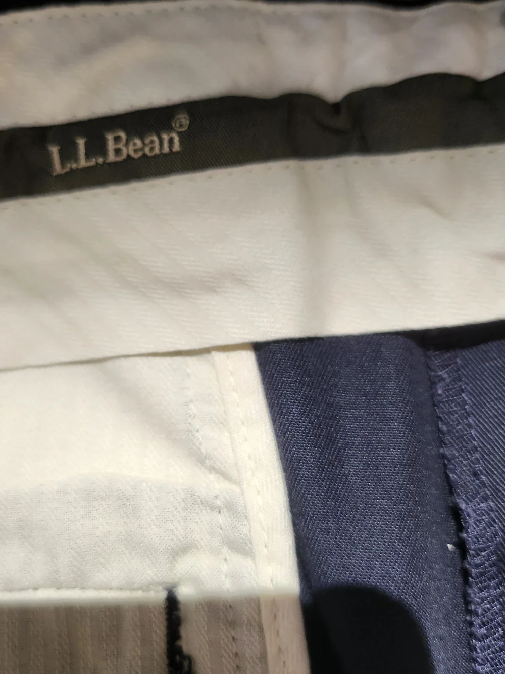 L.L.Bean Men's Dress Pants Navy Blue Pleated 100% Cotton Size 36 Cuffed